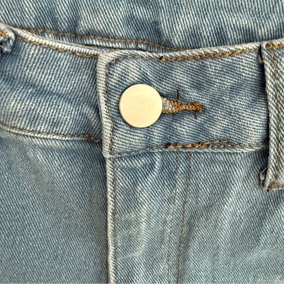 SHEIN High Rise Blue Distressed Jeans Sewn Cuffs - Picture 3 of 6